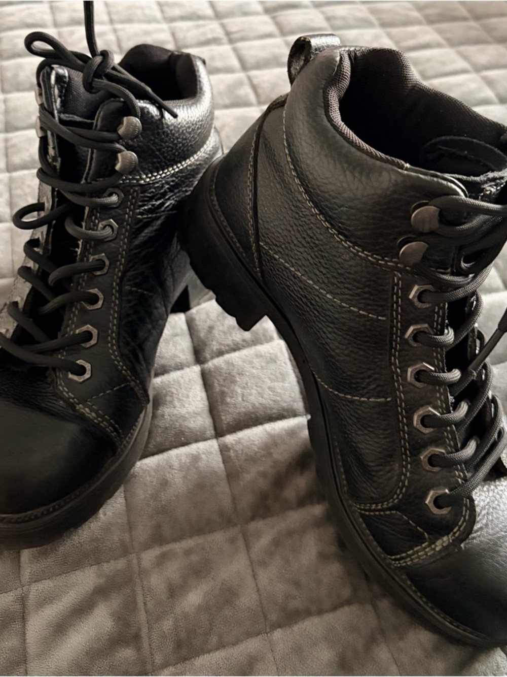 Harley Davidson Black Leather Motorcycle Riding Boots Size 8.5 Great Condition - Picture 6 of 13